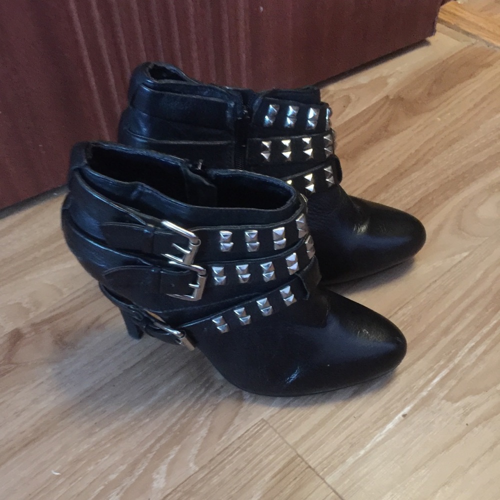 Rock and roll style black ankle booties
